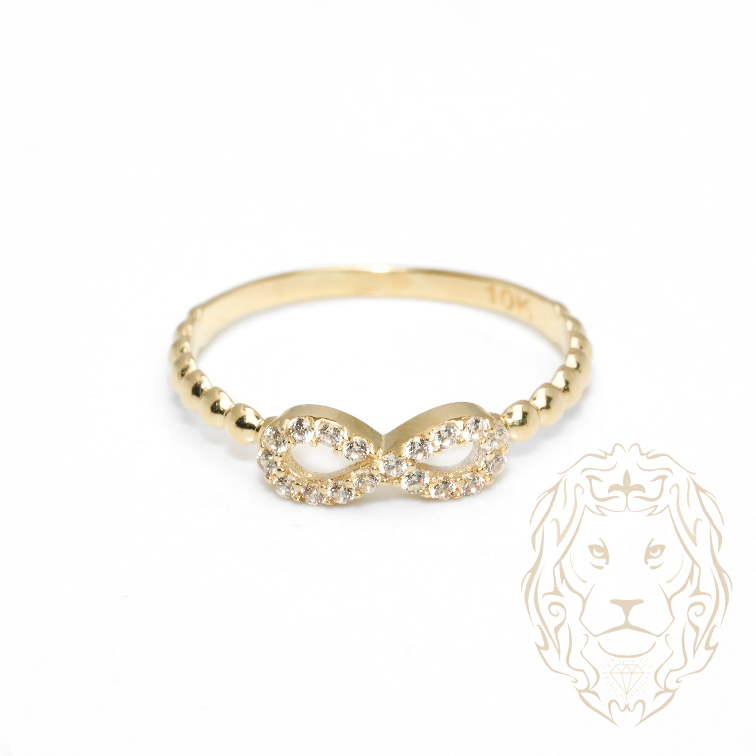 Bague - Or 10K jaune infini pavé de cz - RIG1066