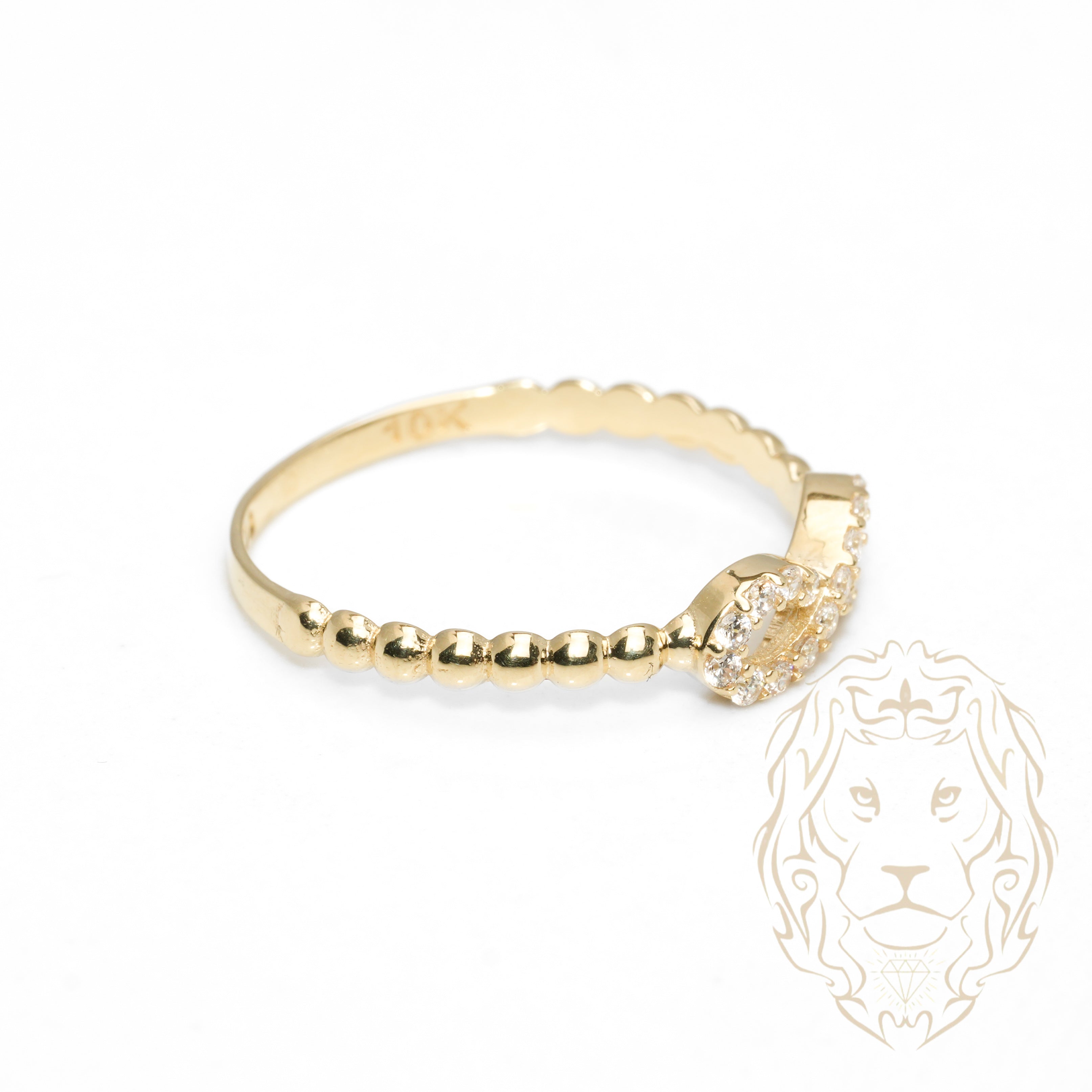 Bague - Or 10K jaune infini pavé de cz - RIG1066