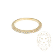 Bague - Or 10K jaune semi-éternité pierres cz coupe ronde 1.5mm - RIG1068