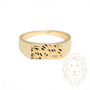 Bague - Or 10K jaune nugget coupe diamant - RIG1076