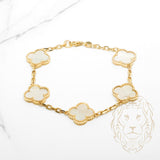Bracelet - Or 14K jaune trèfles en nacre 14mm - BRG880