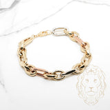 Bracelet - Or 10K tricolore jaune, blanc & rose câble 9mm - BRG882
