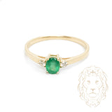 Bague - Or 10K jaune émeraude & diamants naturels 0.08TCW - RIGD585