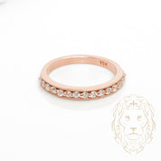 Bague - Or 10K rose semi-éternité diamants lab 0.20TCW - RIGL115