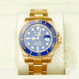 Rolex Submariner Date 40mm 116618 Bluesy 18K Yellow Gold 2014
