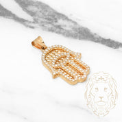 Pendant - 10K Yellow Gold Hamsa hand set with 1.00CT natural diamonds - PEGD024