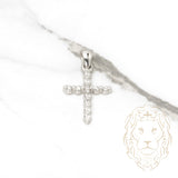 Pendentif - Or 10K blanc croix en diamants lab 0.15CT - PEGL032