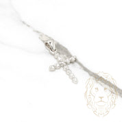 Pendant - 10K white gold diamond cross lab 0.15CT - PEGL032