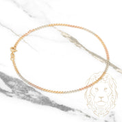 Bracelet - Or 10K tricolor janue, blanc & rose curb modernes coupe diamant - BRG492