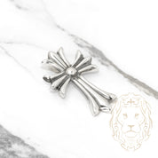 Pendant - Silver cross medium fleur-de-lys - PES238