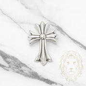 Pendant - Silver cross fleur de lys large - PES239