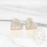 Studs - 10K two-tone yellow & white gold heart diamond lab 1.00CT - BOGL032