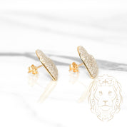 Studs - Or 10K deux tons jaune & blanc coeur pavé de diamants lab 1.00CT - BOGL032