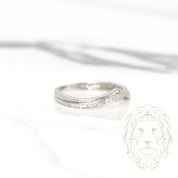 Bague - Or 10K blanc wishbone pavée de diamants naturels 0.05CT - RIGD245