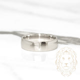 Bague jonc - Or 10K blanc poli 6mm - RIG712