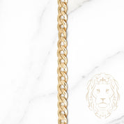 Men's chain - 10K yellow gold curb links solid diamond cut 26" - CHG080