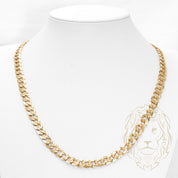 Men's chain - 10K yellow gold curb links solid diamond cut 26" - CHG080