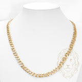 Men's chain - 10K yellow gold curb links solid diamond cut 26" - CHG080