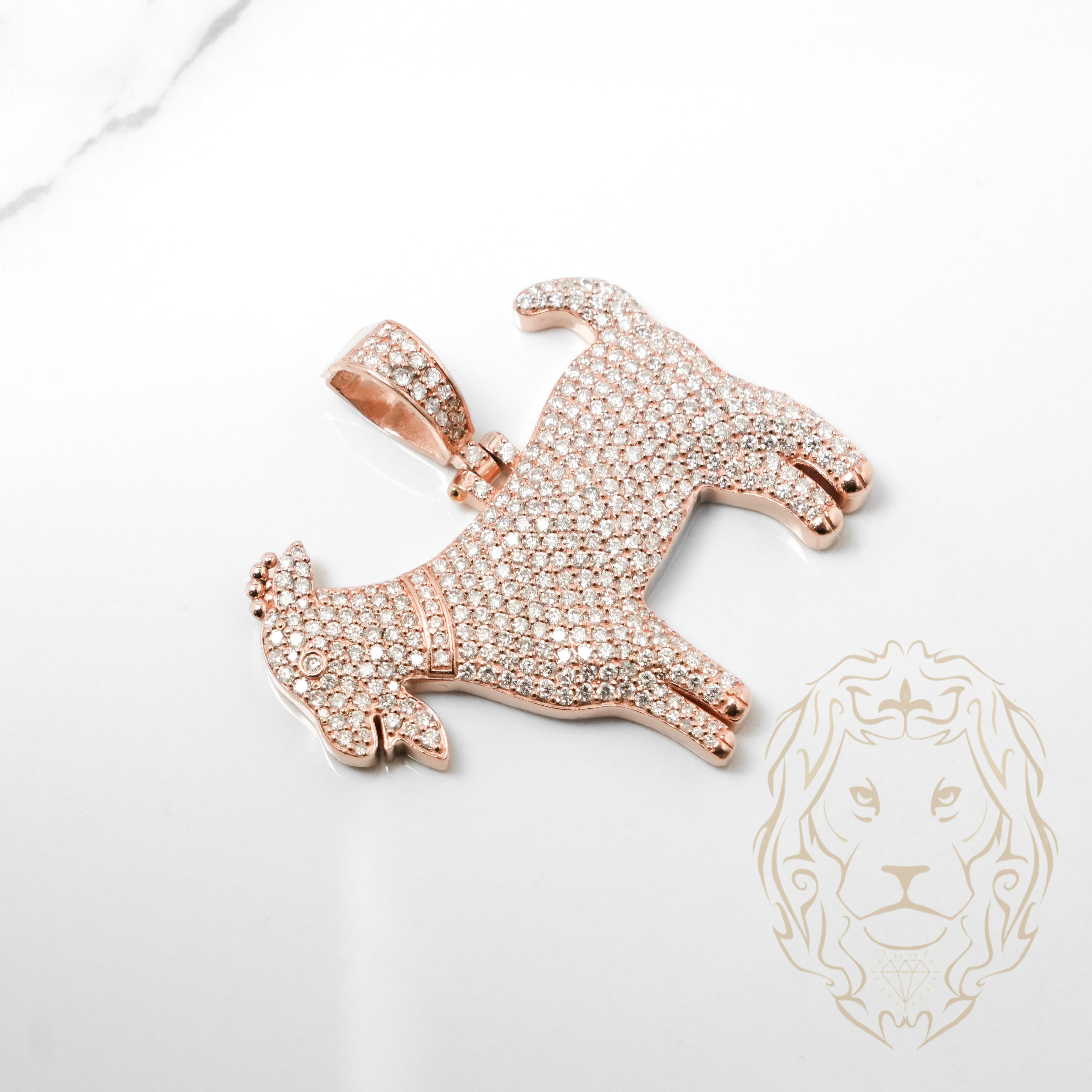 Pendentif - Or 10K rose G.O.A.T. pavé de diamants naturels 6.00TCW - PEGD183