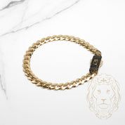 Bracelet - Or 10K jaune monaco 6.4mm & box lock pavé de pierres cz noirs - BRG898