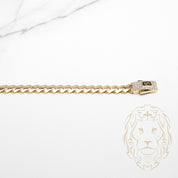 Bracelet - Or 10K jaune monaco 4.8mm & box lock pavé de cz - BRG899