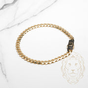 Bracelet - Or 10K jaune monaco 4.8mm & box lock pavé de pierres cz noirs - BRG900