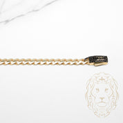 Bracelet - Or 10K jaune monaco 4.8mm & box lock pavé de pierres cz noirs - BRG900