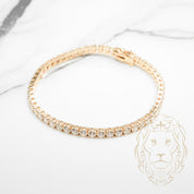 Bracelet - Or 14K jaune tennis diamants lab VVS 7.00TCW coupe rond brillant 3.5mm - BRGL039