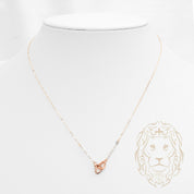 Collier - Or 18K tricolor jaune, blanc & rose cœurs entrelacés - CHG1213