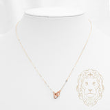 Collier - Or 18K tricolor jaune, blanc & rose cœurs entrelacés - CHG1213