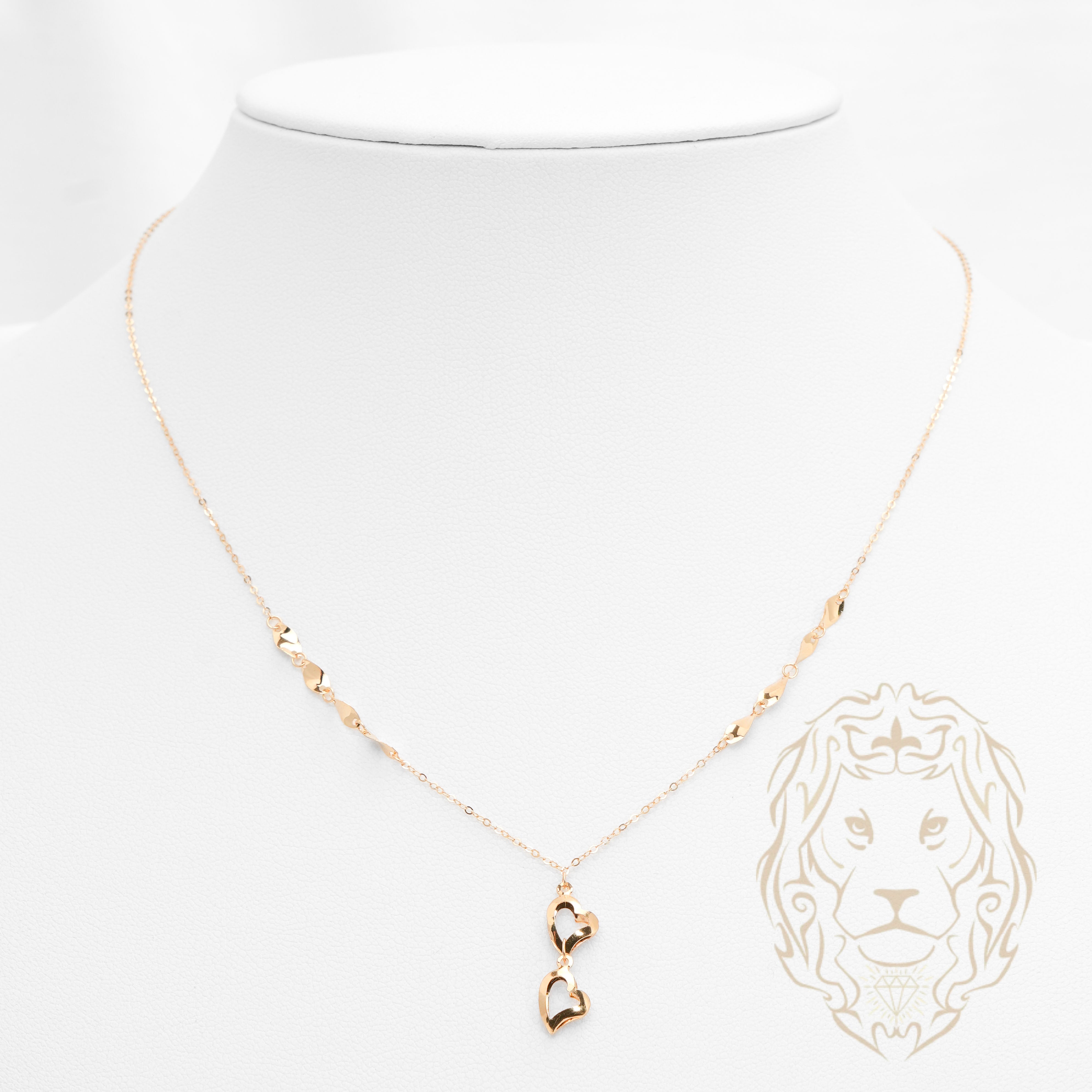 Collier - Or 18K jaune coeurs - CHG1214