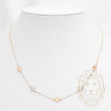 Collier - Or 18K tricolor jaune, blanc & rose motif reina - CHG1218