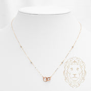Collier - Or 18K tricolor jaune, blanc & rose cercles entrelacés - CHG1223