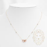 Collier - Or 18K tricolor jaune, blanc & rose cercles entrelacés - CHG1223