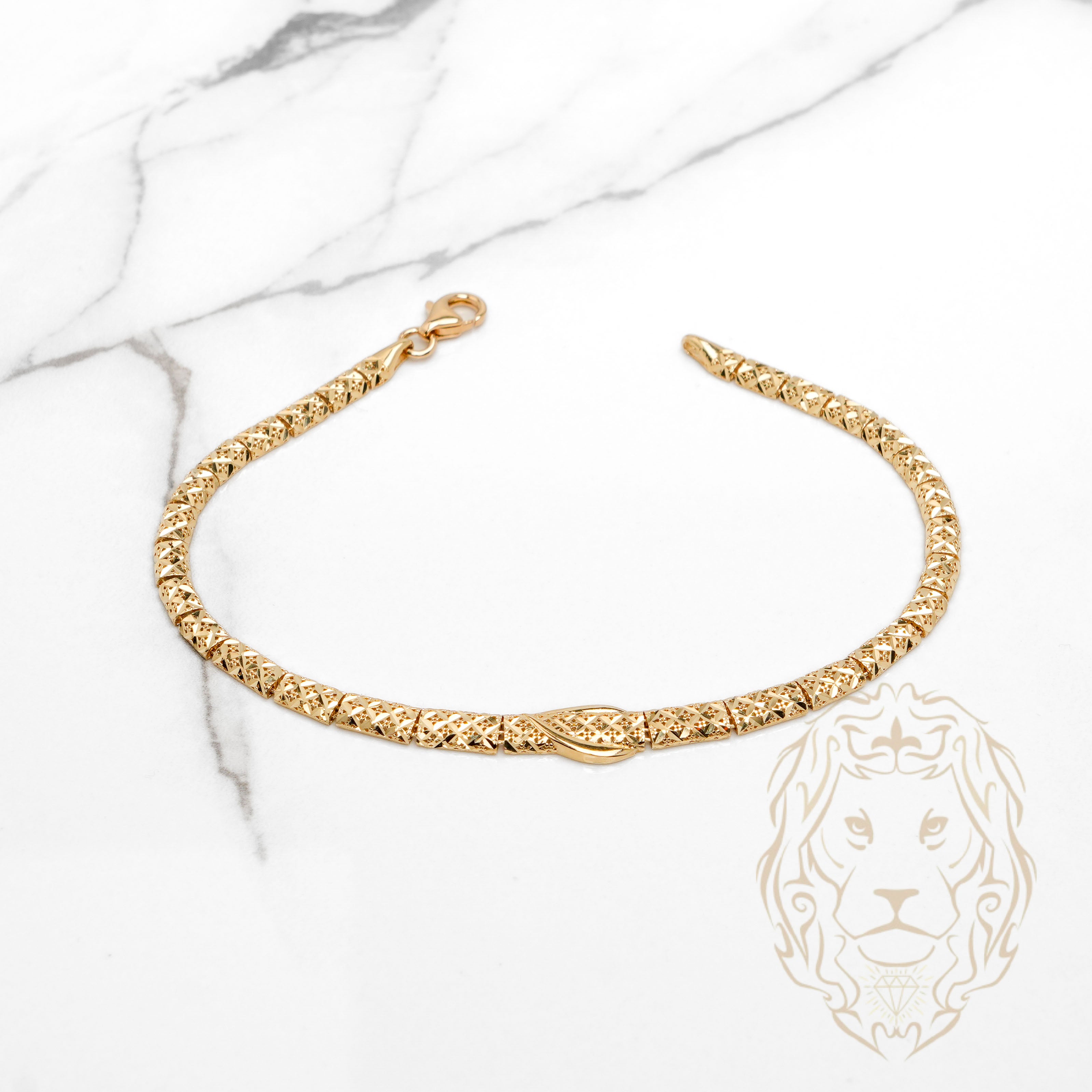 Bracelet - Or 18K jaune coupe diamant - BRG905