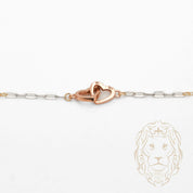 Collier - Or 18K tricolor jaune, blanc & rose cœurs entrelacés - CHG1213