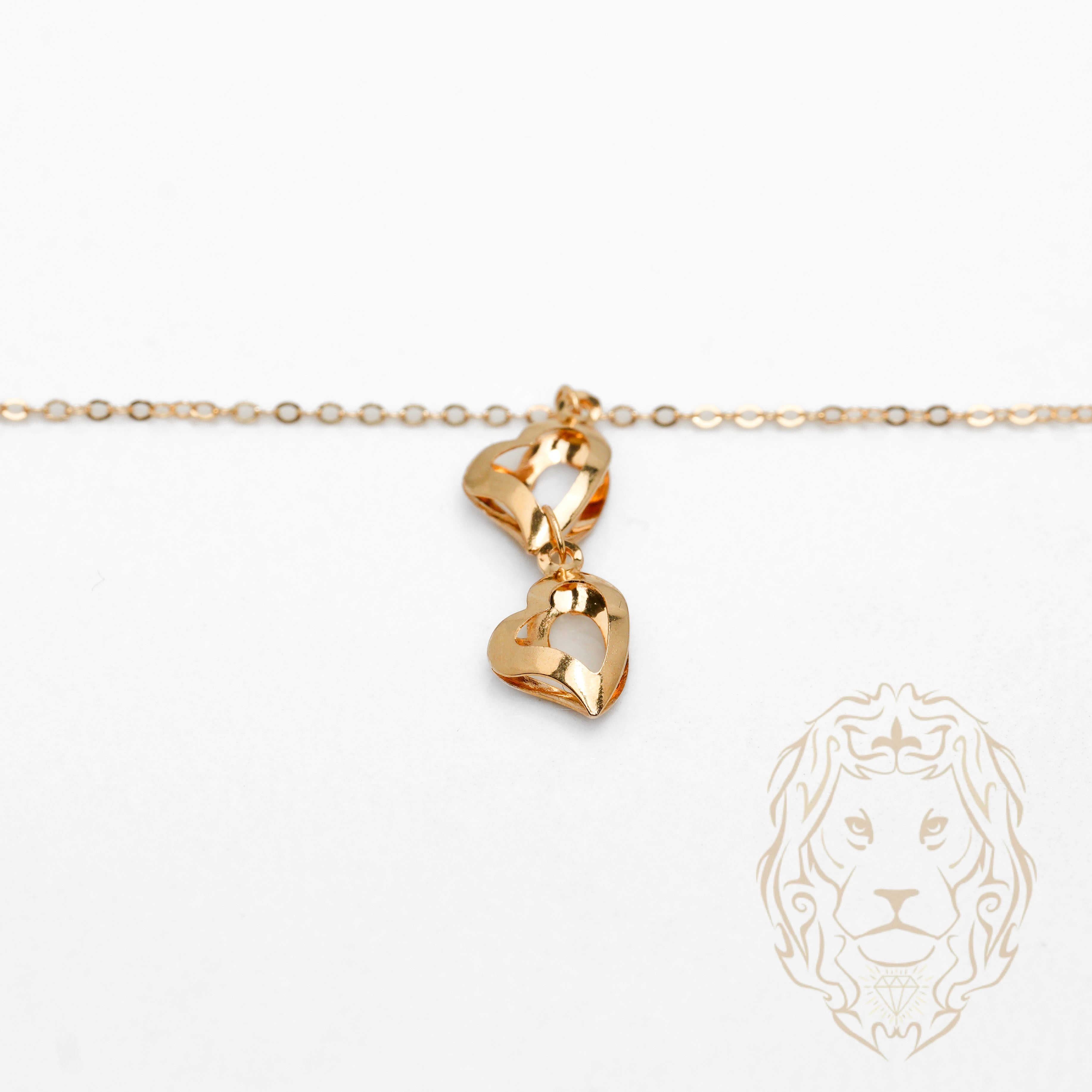 Collier - Or 18K jaune coeurs - CHG1214