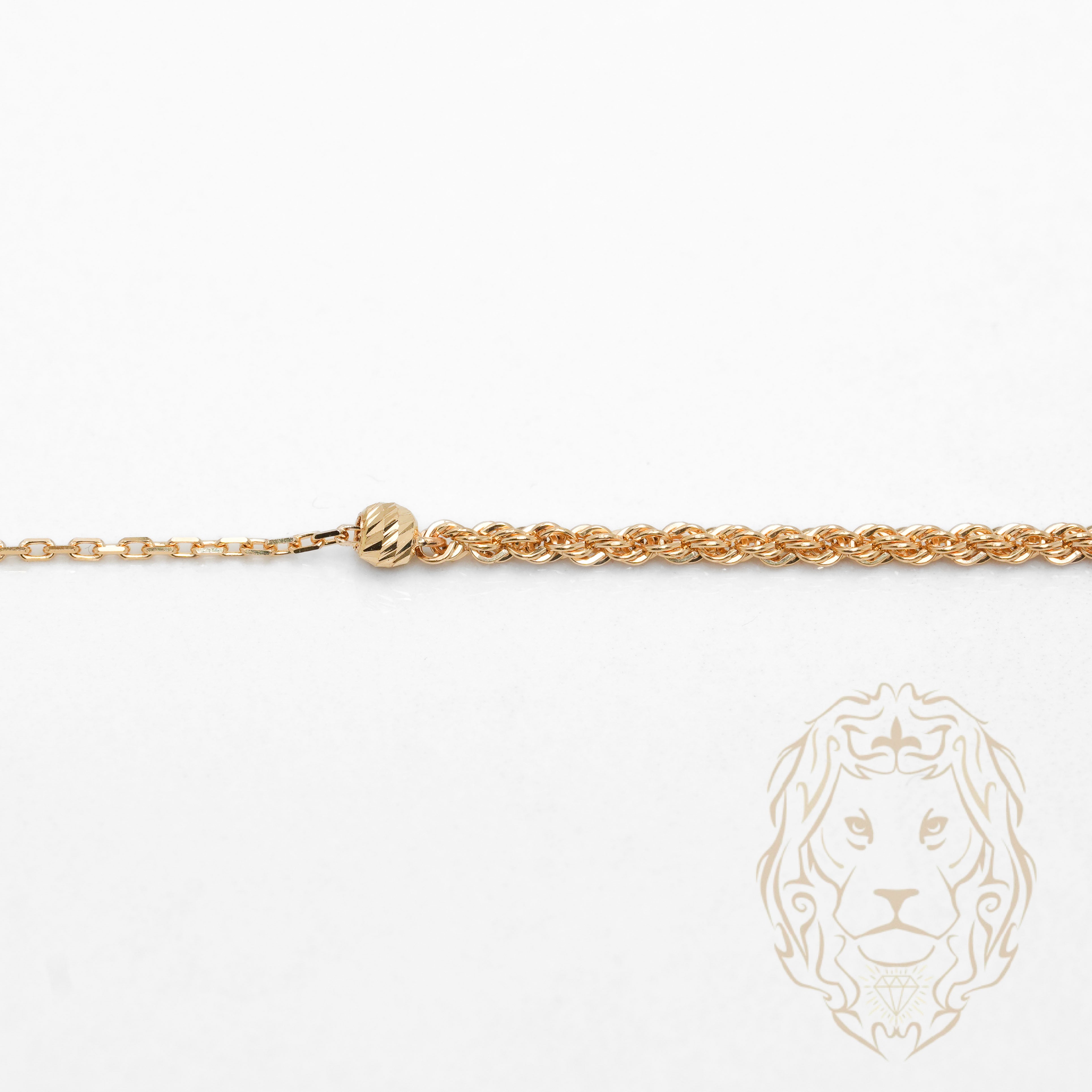 Collier - Or 18K jaune mixte torsade & perles coupe diamant - CHG1216