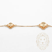 Collier - Or 18K jaune trèfles guillochés dégradés  - CHG1219