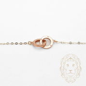 Collier - Or 18K tricolor jaune, blanc & rose cercles entrelacés - CHG1223
