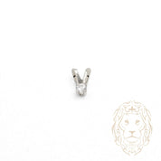 Pendentif - Or 10K blanc solitaire zircone cubique coupe rond brillant 0.05PTS / 2.5mm - PEG1189