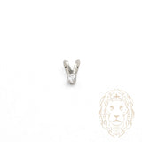 Pendentif - Or 10K blanc solitaire zircone cubique coupe rond brillant 0.05PTS / 2.5mm - PEG1189