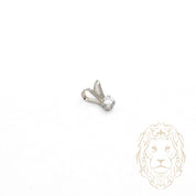Pendentif - Or 10K blanc solitaire zircone cubique coupe rond brillant 0.05PTS / 2.5mm - PEG1189