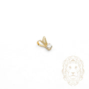Pendentif - Or 10K jaune solitaire zircone cubique coupe rond brillant 0.05PTS / 2.5mm - PEG1181