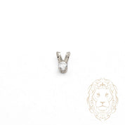 Pendentif - Or 10K blanc solitaire zircone cubique coupe rond brillant 0.10PTS / 3mm - PEG1190