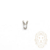 Pendentif - Or 10K blanc solitaire zircone cubique coupe rond brillant 0.10PTS / 3mm - PEG1190