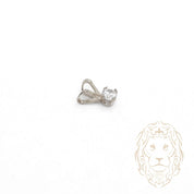 Pendentif - Or 10K blanc solitaire zircone cubique coupe rond brillant 0.10PTS / 3mm - PEG1190