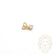 Pendentif - Or 10K jaune solitaire zircone cubique coupe rond brillant 0.10PTS / 3mm - PEG1182