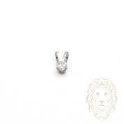 Pendentif - Or 10K blanc solitaire zircone cubique coupe rond brillant 0.25PTS / 4mm - PEG1193