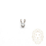 Pendentif - Or 10K blanc solitaire zircone cubique coupe rond brillant 0.25PTS / 4mm - PEG1193